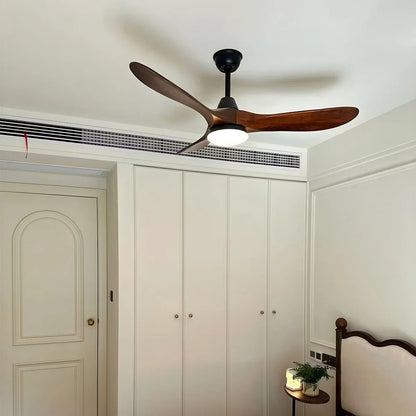 Eloer Nordic Solid Wood Ceiling Fan with Light