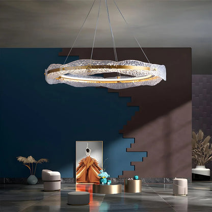 Eloer Water Pattern Glass Chandelier for Living Room