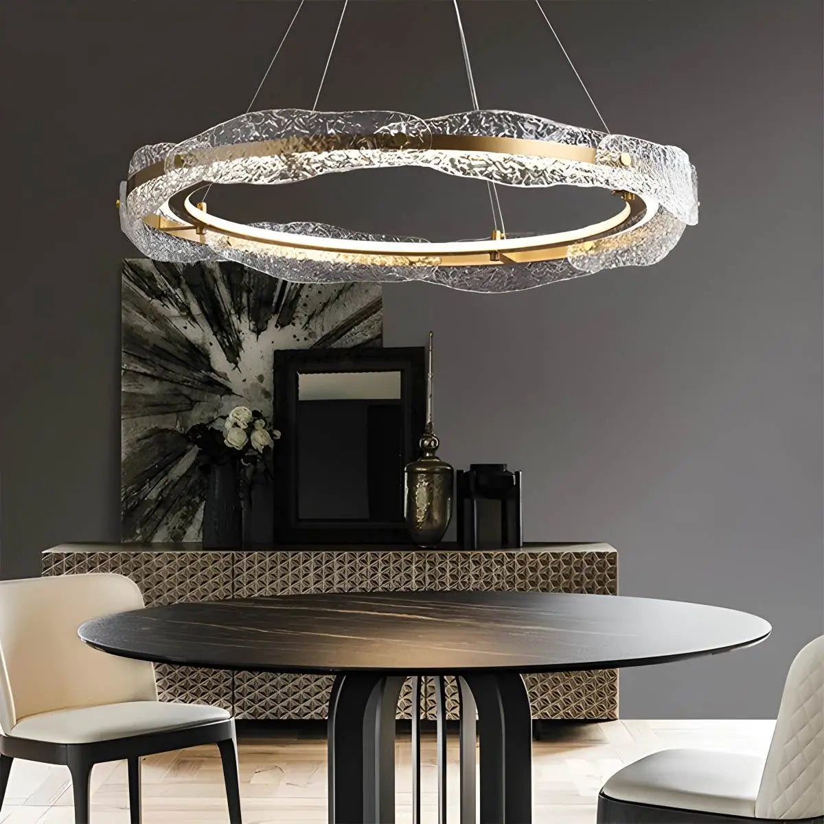 Eloer Water Pattern Glass Chandelier for Living Room