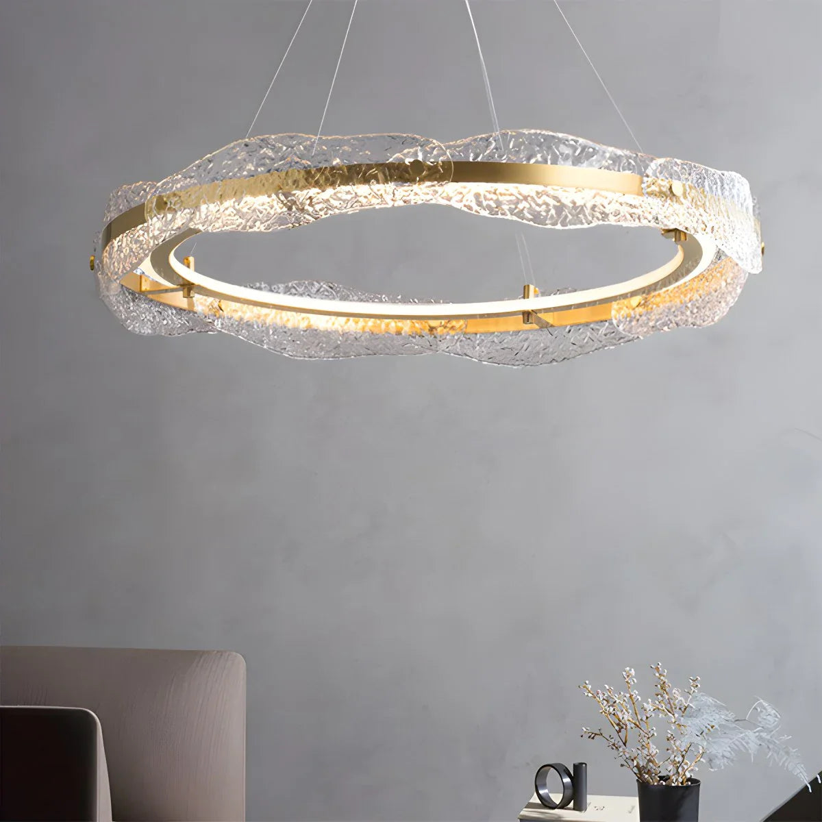 Eloer Water Pattern Glass Chandelier for Living Room