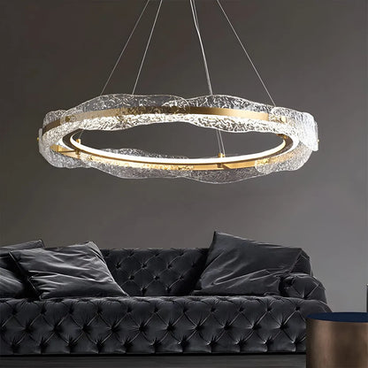 Eloer Water Pattern Glass Chandelier for Living Room