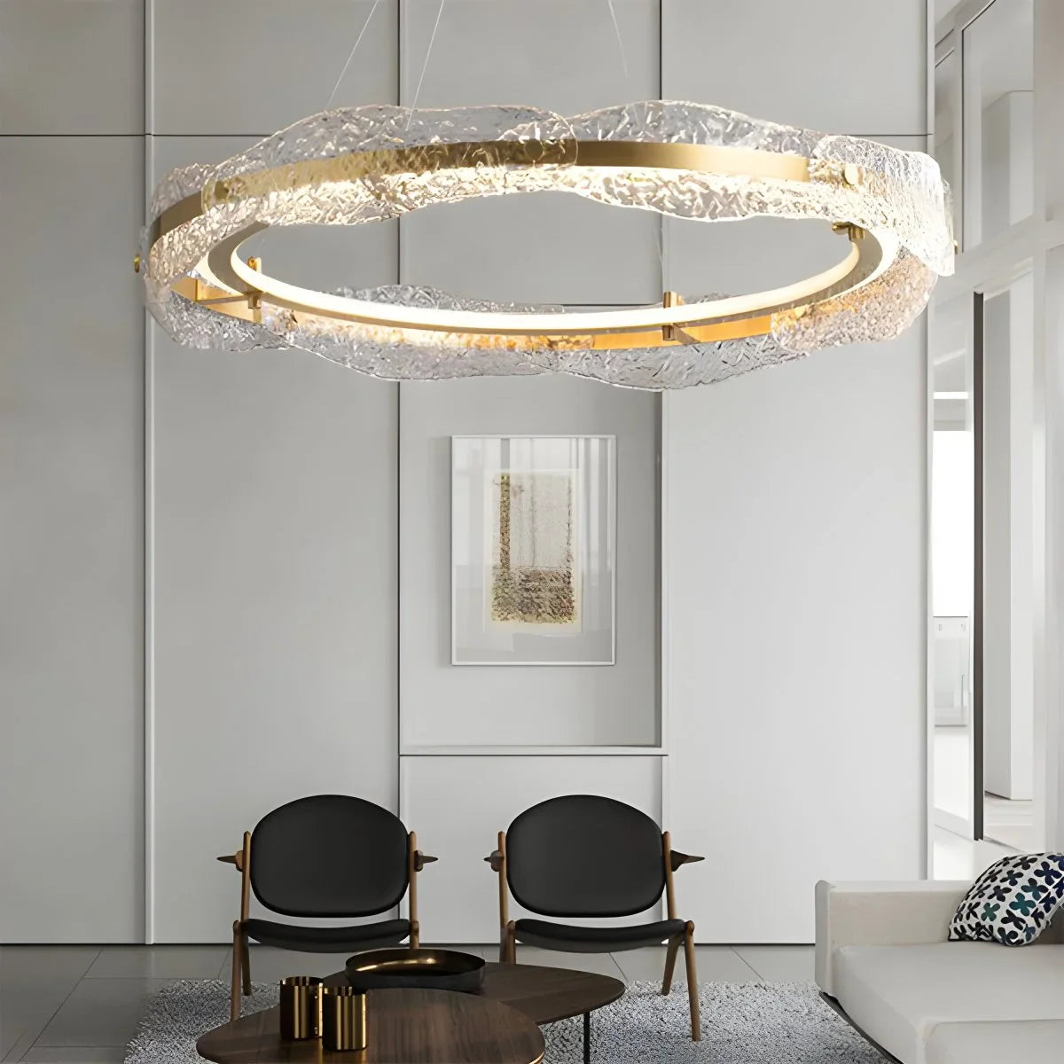 Eloer Water Pattern Glass Chandelier for Living Room