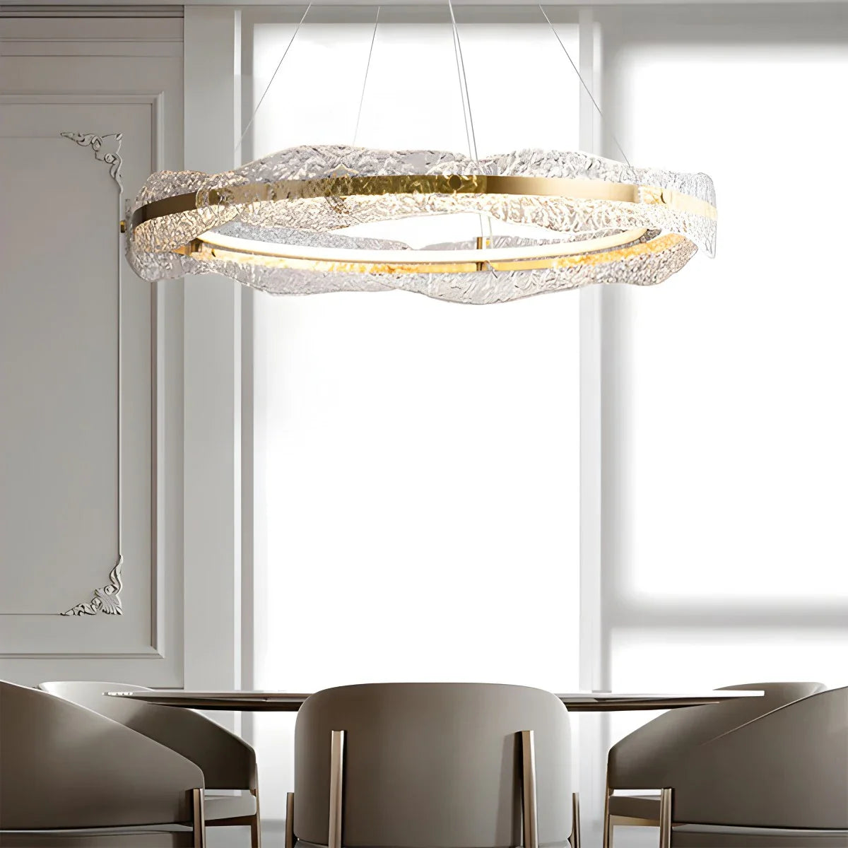 Eloer Water Pattern Glass Chandelier for Living Room