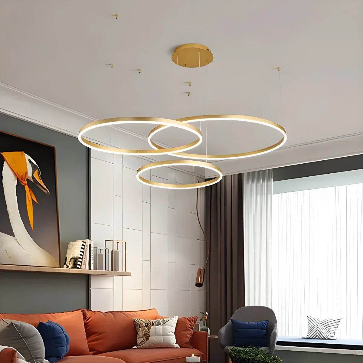 Eloer Modern Wireless Ring Chandelier Ceiling Lamp