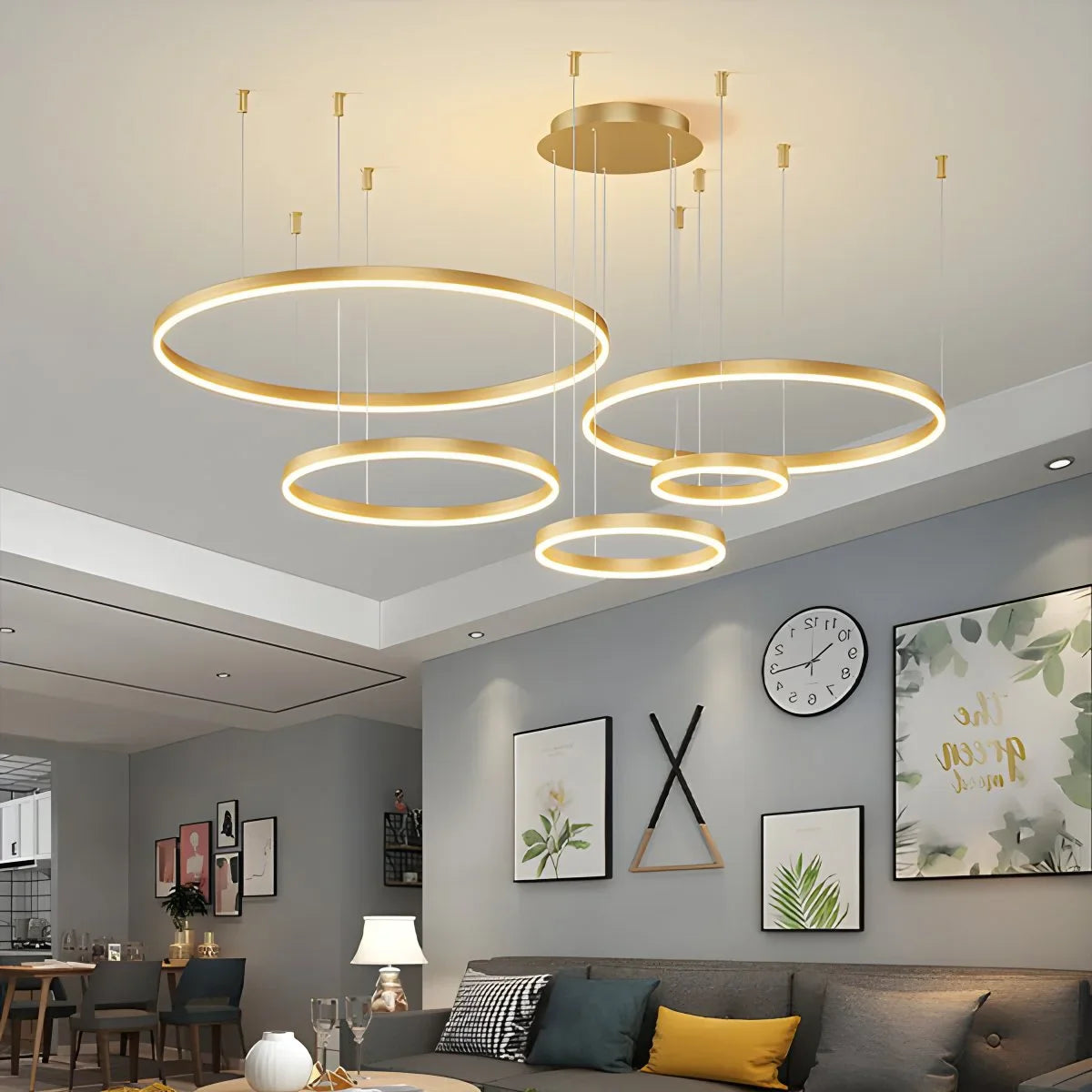 Eloer Modern Wireless Ring Chandelier Ceiling Lamp