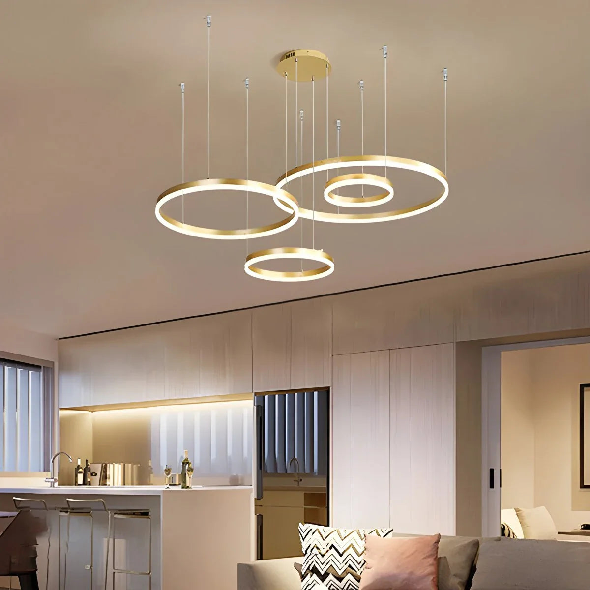 Eloer Modern Wireless Ring Chandelier Ceiling Lamp