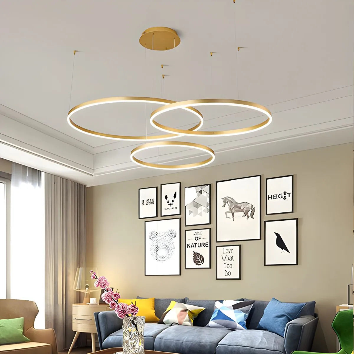Eloer Modern Wireless Ring Chandelier Ceiling Lamp