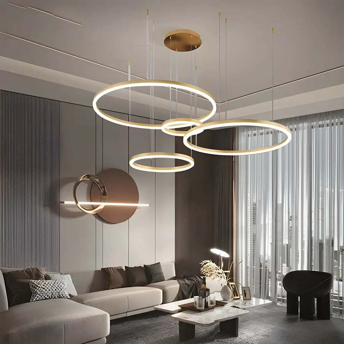 Eloer Modern Wireless Ring Chandelier Ceiling Lamp