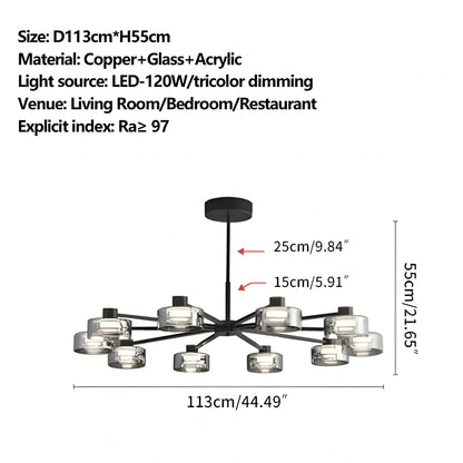 Eloer Light Luxury Creative Glass Chandelier