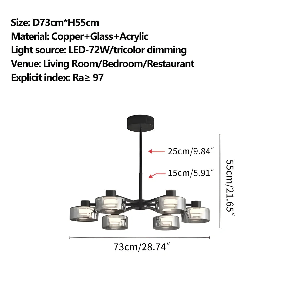 Eloer Light Luxury Creative Glass Chandelier