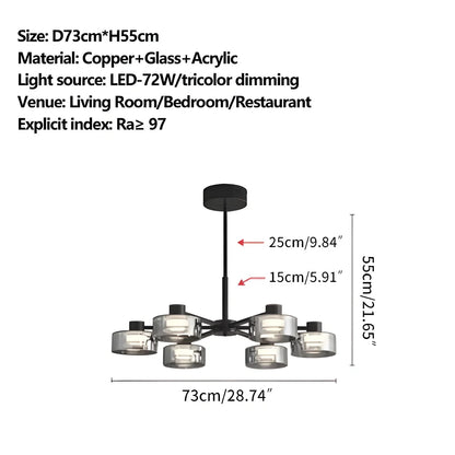 Eloer Light Luxury Creative Glass Chandelier