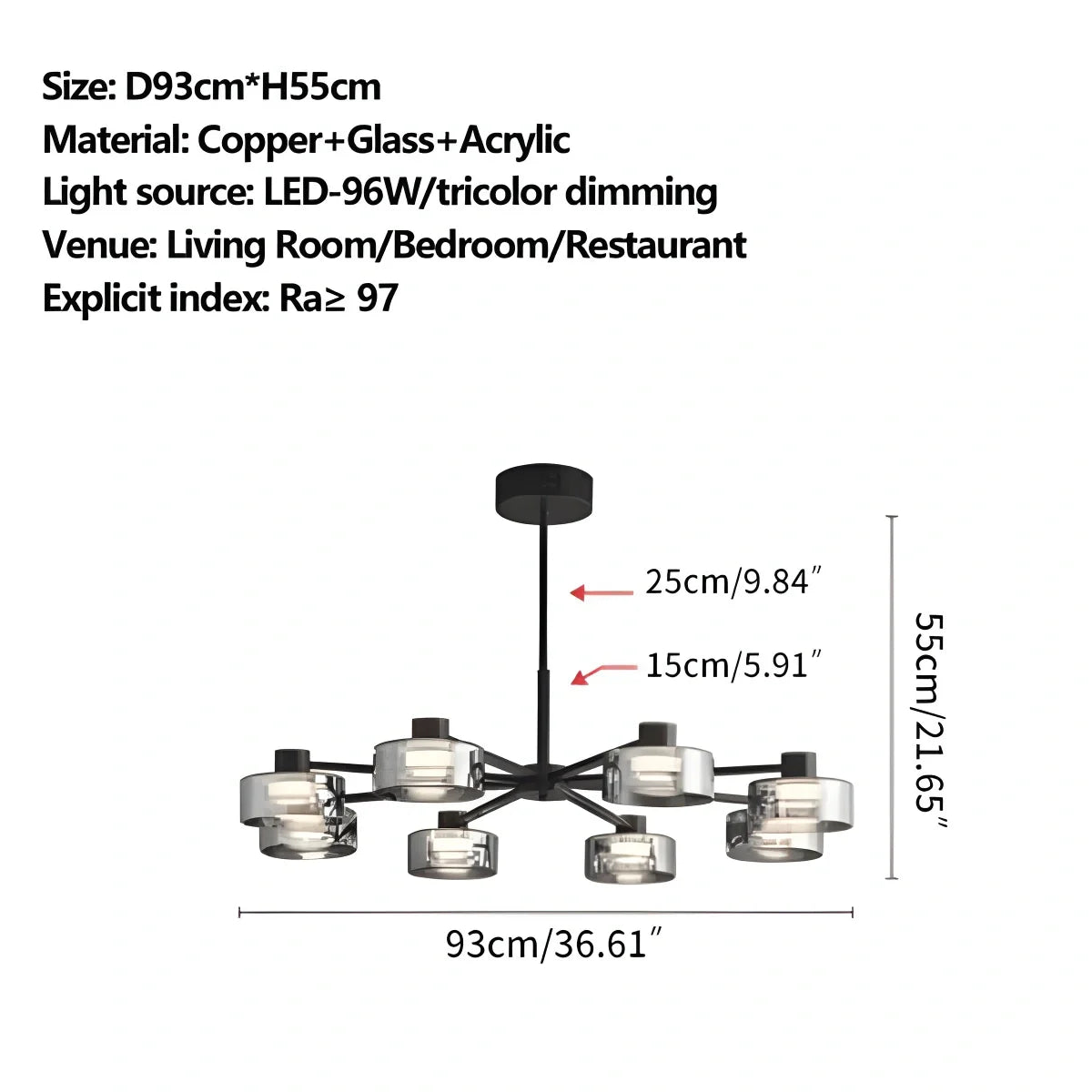 Eloer Light Luxury Creative Glass Chandelier