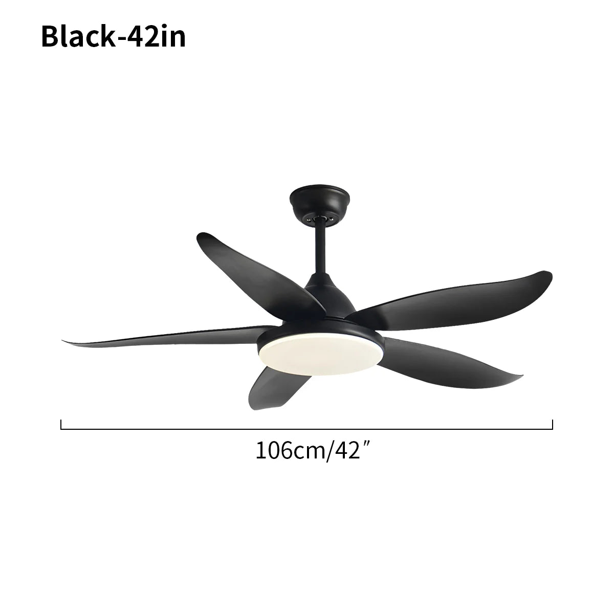 Eloer 5 Blade Contemporary Ceiling Fan Lamp