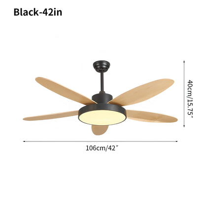 Eloer 5 Blade Modern Ceiling Fan Lamp for Living Room