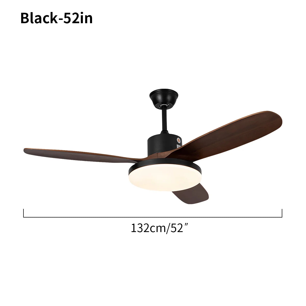 Eloer Wood 3 Blade Ceiling Fan with Light