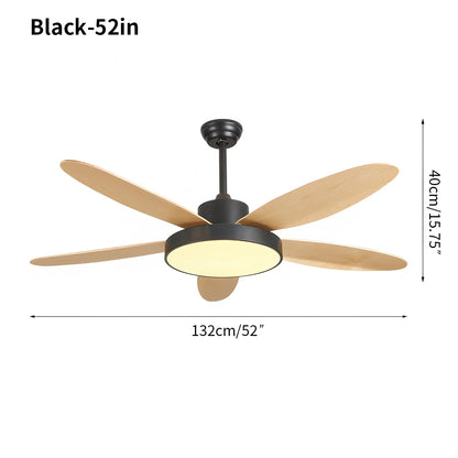Eloer 5 Blade Modern Ceiling Fan Lamp for Living Room