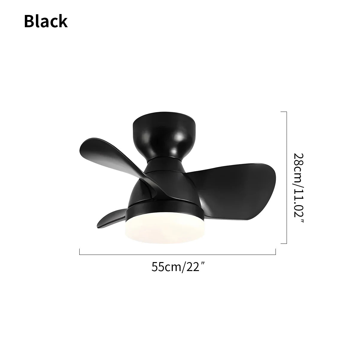 Eloer Small Flush Mount Ceiling Fan with Light