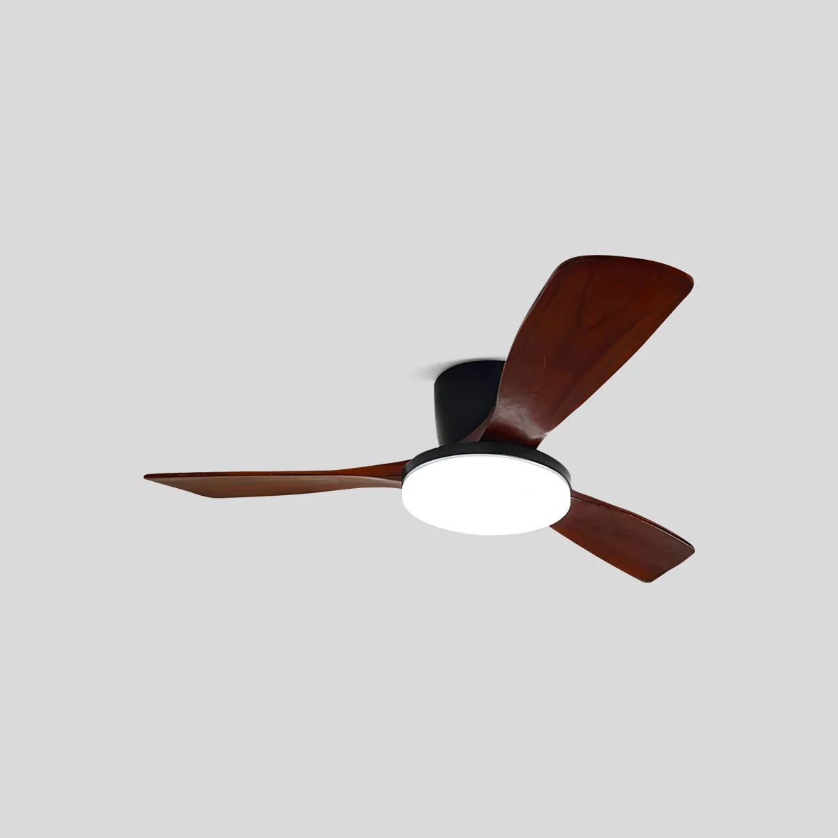 Eloer Wood 3 Blade Low Profile Ceiling Fan Lamp