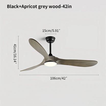 Eloer Nordic Solid Wood Ceiling Fan with Light