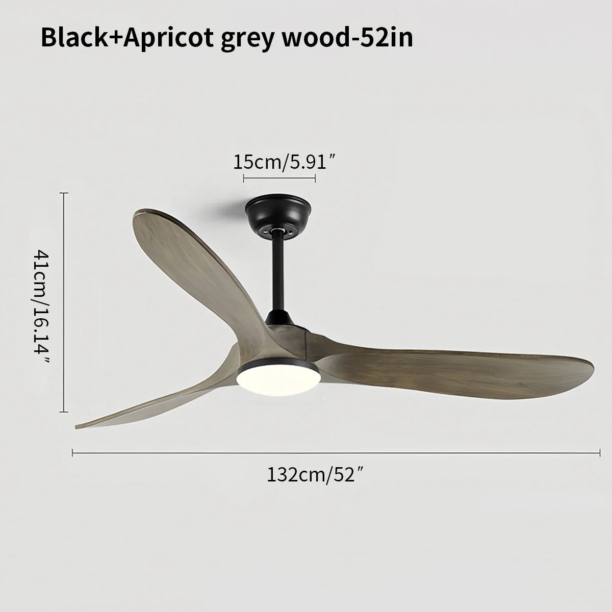 Eloer Nordic Solid Wood Ceiling Fan with Light