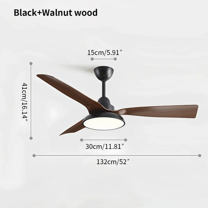 Eloer American Retro Ceiling Fan With Light