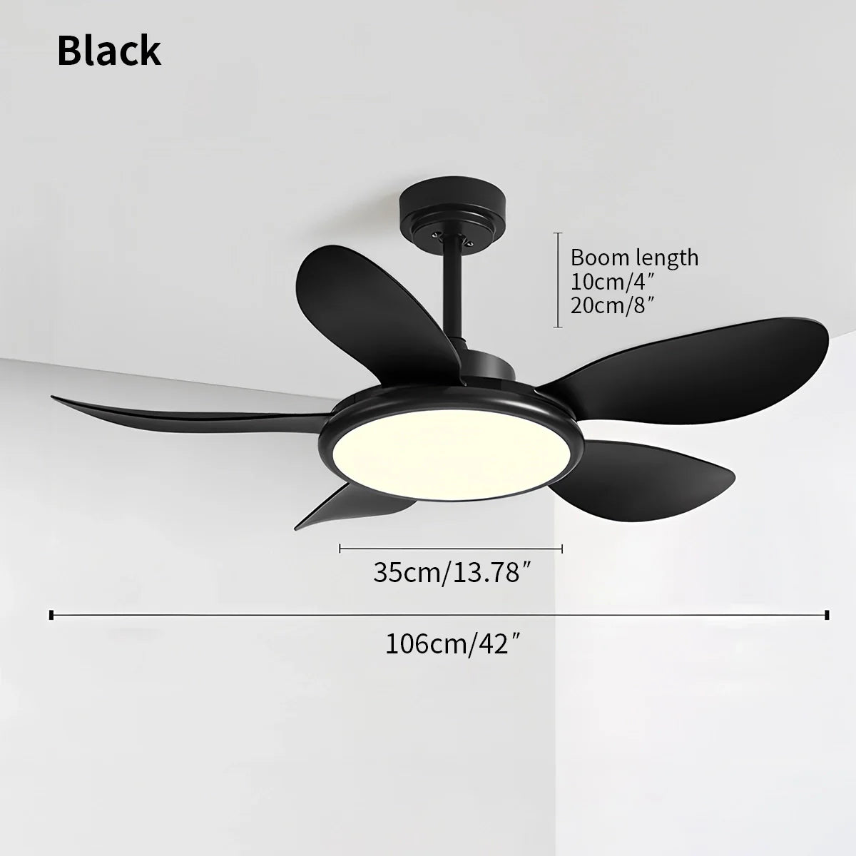 Eloer 5-Blade Wood Ceiling Fan with Light for Living Room