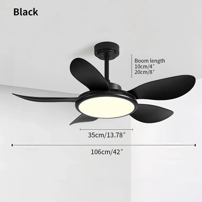 Eloer 5-Blade Wood Ceiling Fan with Light for Living Room
