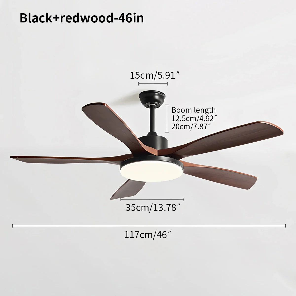 Eloer Minimalist Ceiling Fan with Light for Living Room