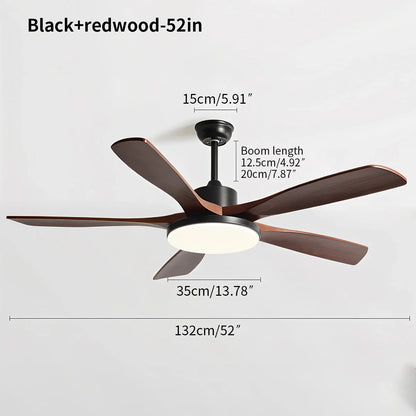 Eloer Minimalist Ceiling Fan with Light for Living Room