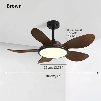 Eloer 5-Blade Wood Ceiling Fan with Light for Living Room