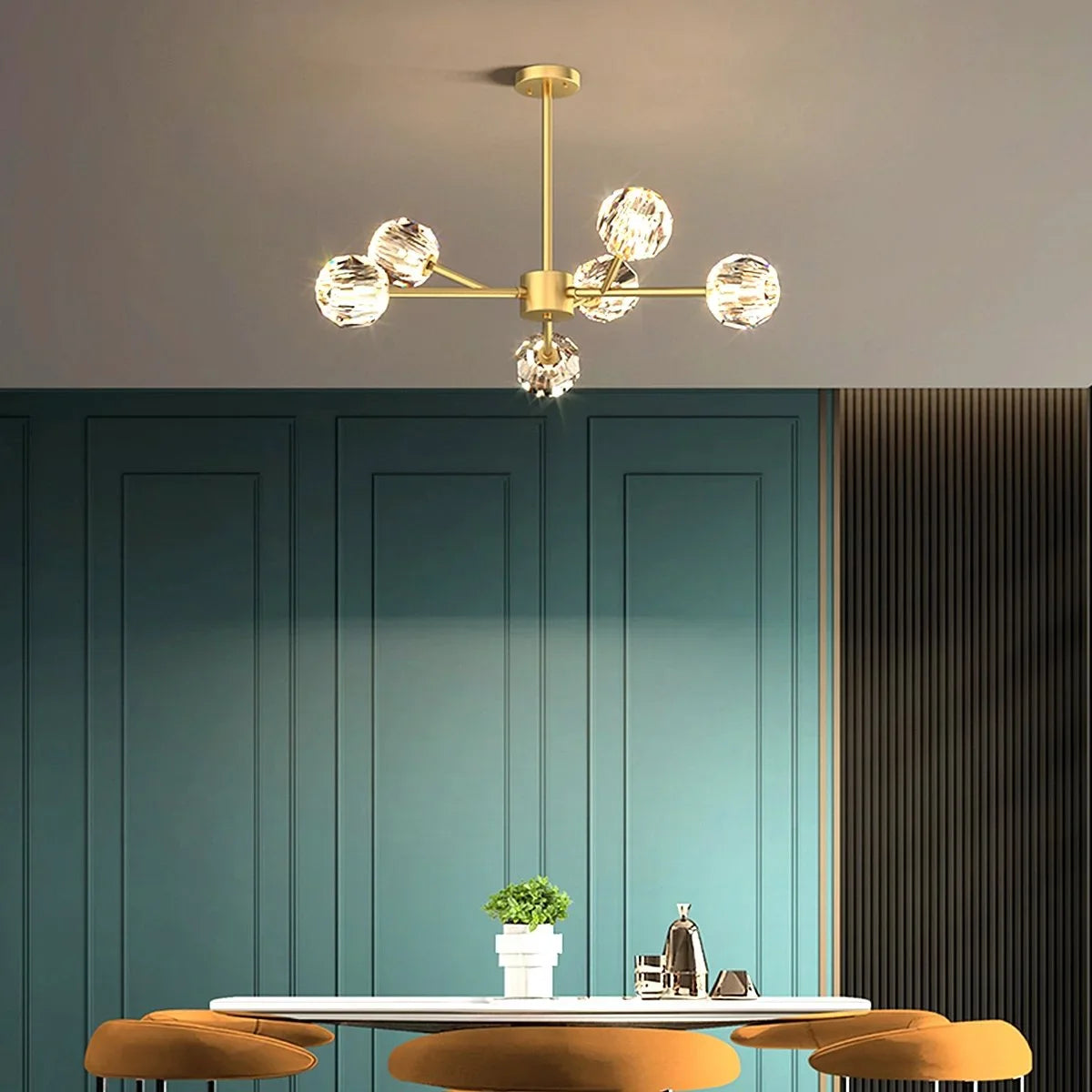 Eloer Crystal Ball Round Cluster Chandelier