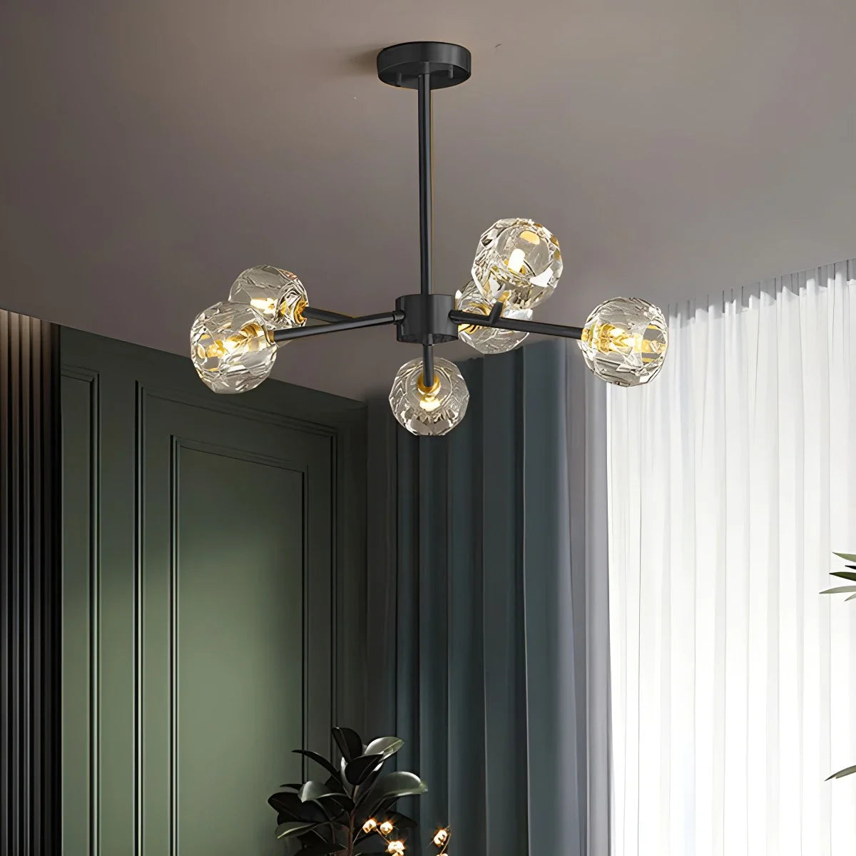 Eloer Crystal Ball Round Cluster Chandelier