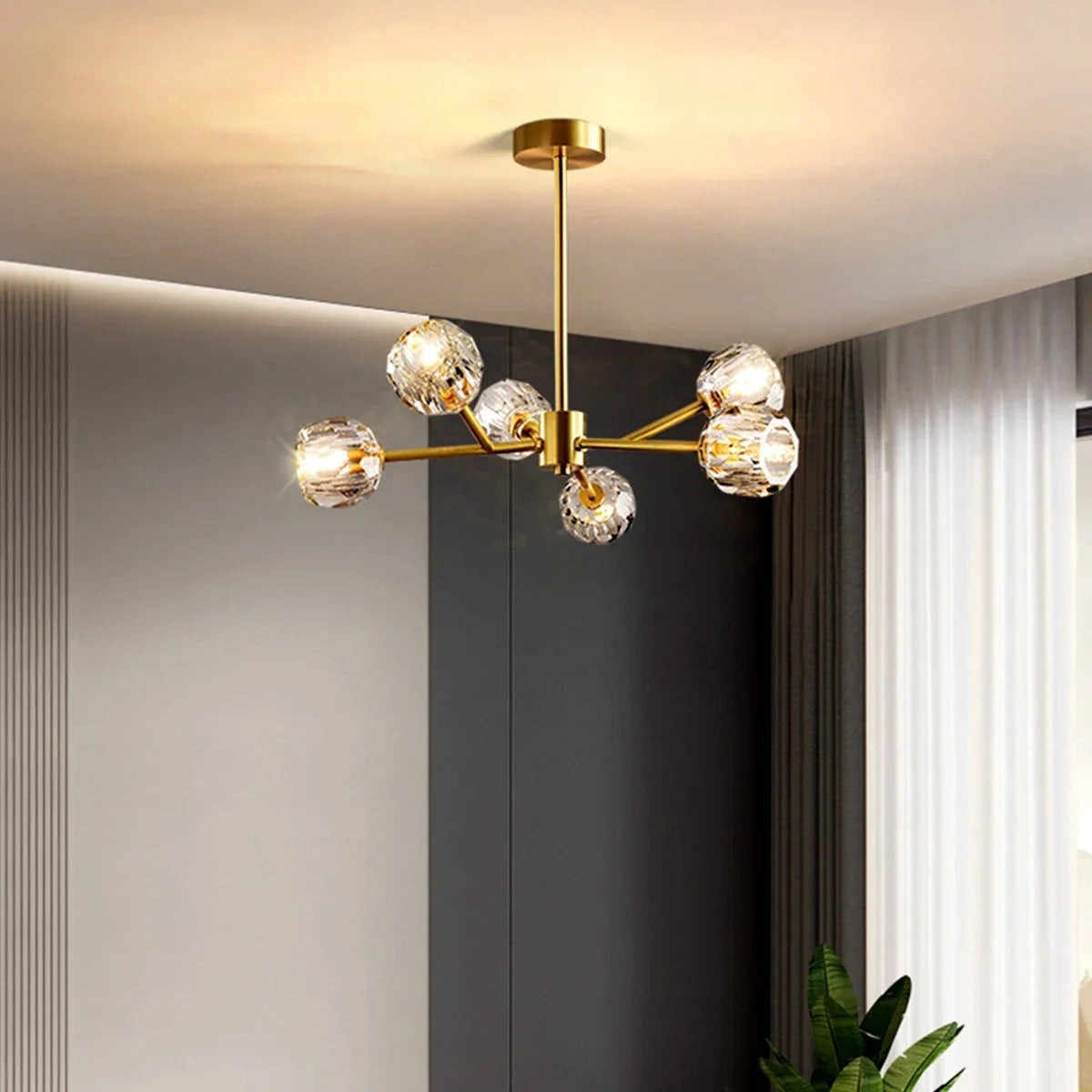Eloer Crystal Ball Round Cluster Chandelier