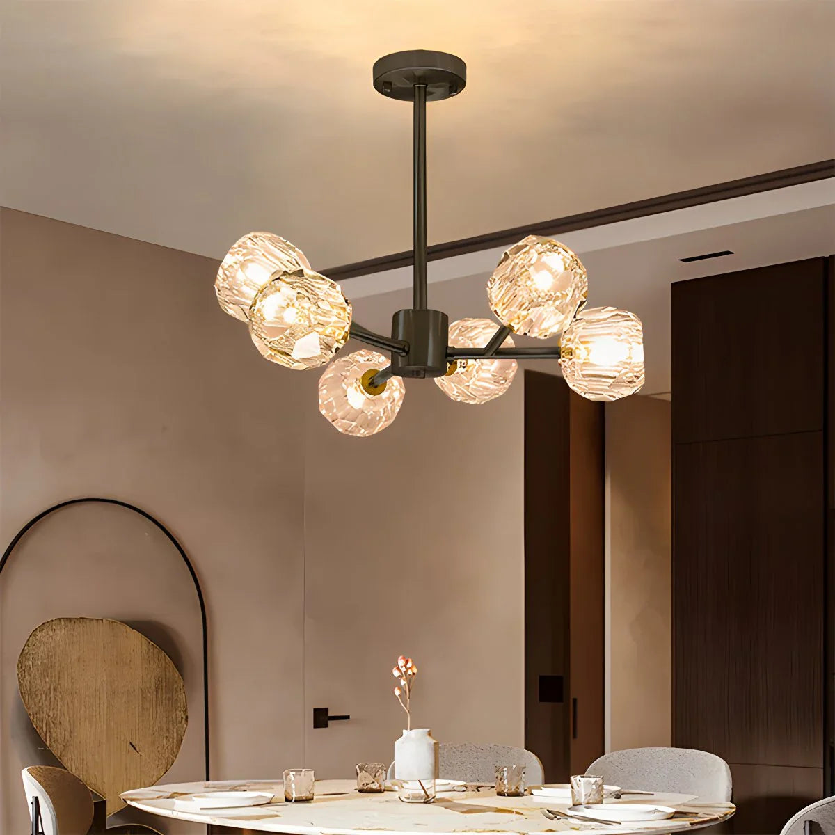Eloer Crystal Ball Round Cluster Chandelier
