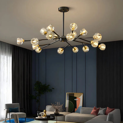 Eloer Crystal Ball Round Cluster Chandelier