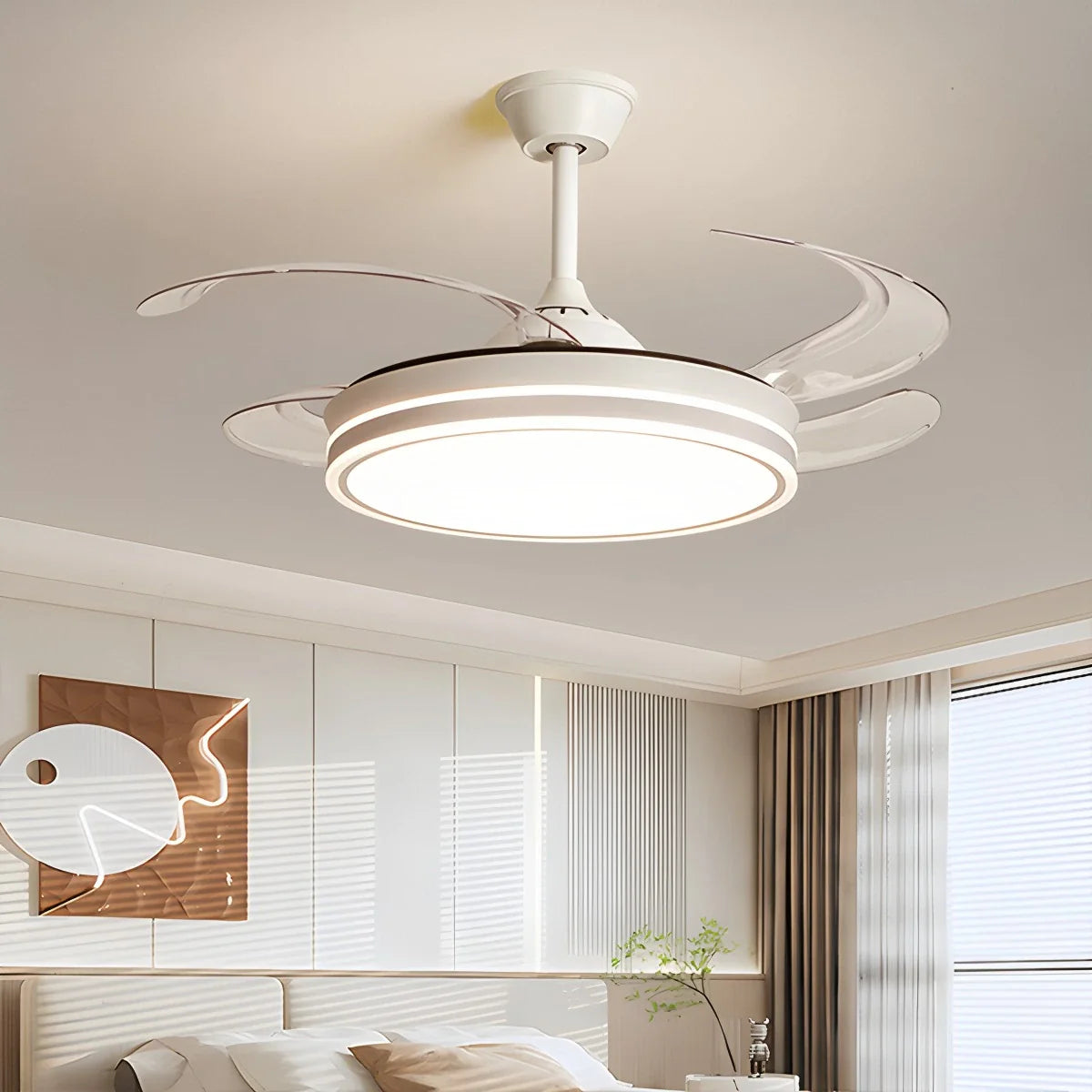 Eloer Modern Ceiling Fan with LED Light & Remote Control