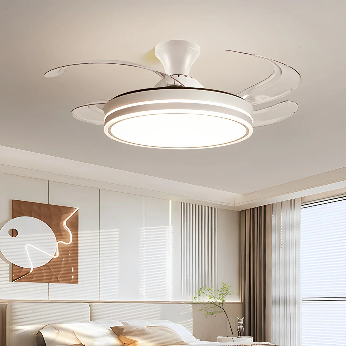 Eloer Modern Ceiling Fan with LED Light & Remote Control