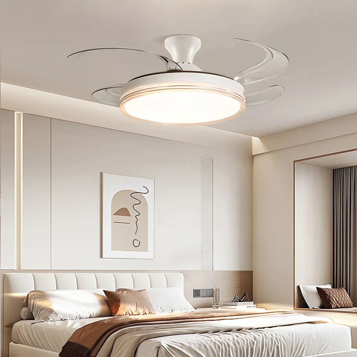Eloer Modern LED Ceiling Fan Lights with Remote Control