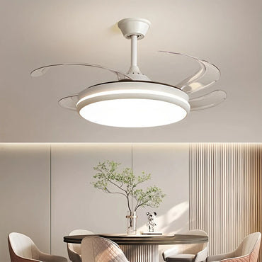 Eloer Modern Remote Ceiling Fan Light with Clear Blades