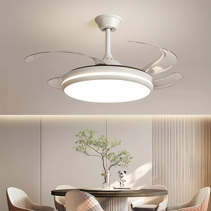 Eloer Modern Remote Ceiling Fan Light with Clear Blades