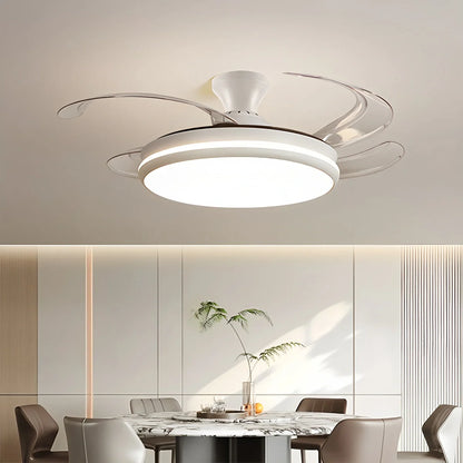 Eloer Modern Remote Ceiling Fan Light with Clear Blades