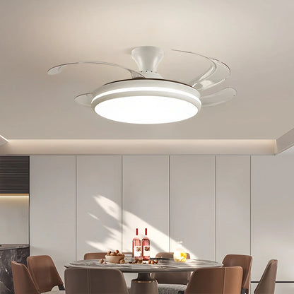 Eloer Modern Remote Ceiling Fan Light with Clear Blades