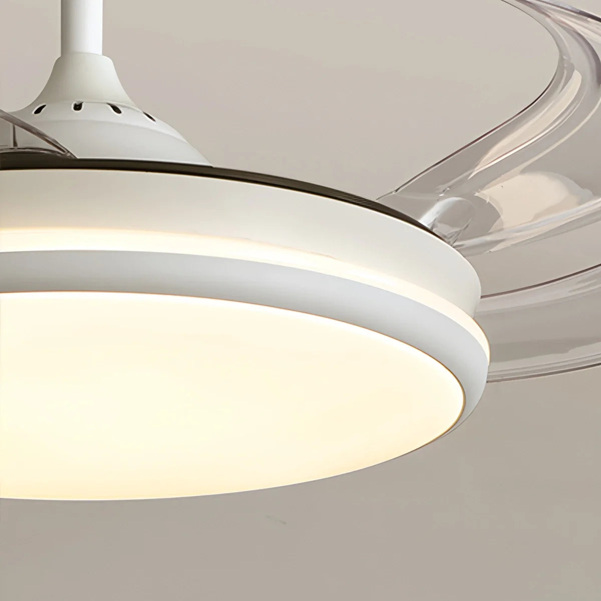Eloer Modern Remote Ceiling Fan Light with Clear Blades