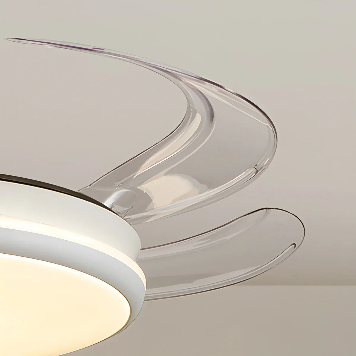 Eloer Modern Remote Ceiling Fan Light with Clear Blades