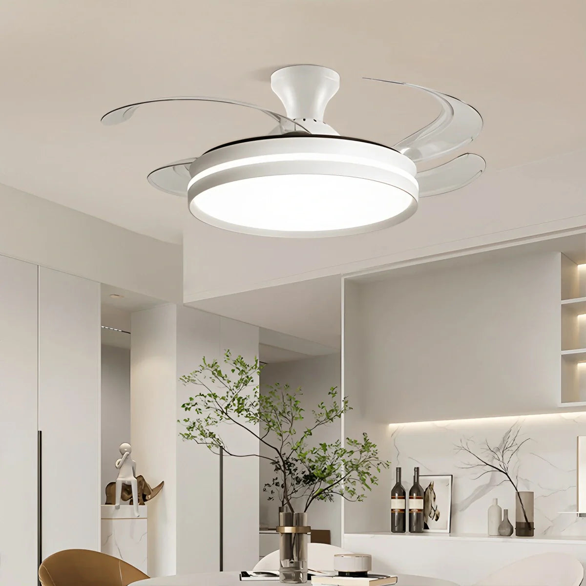 Eloer Modern Silent Remote Control Ceiling Fan with Light