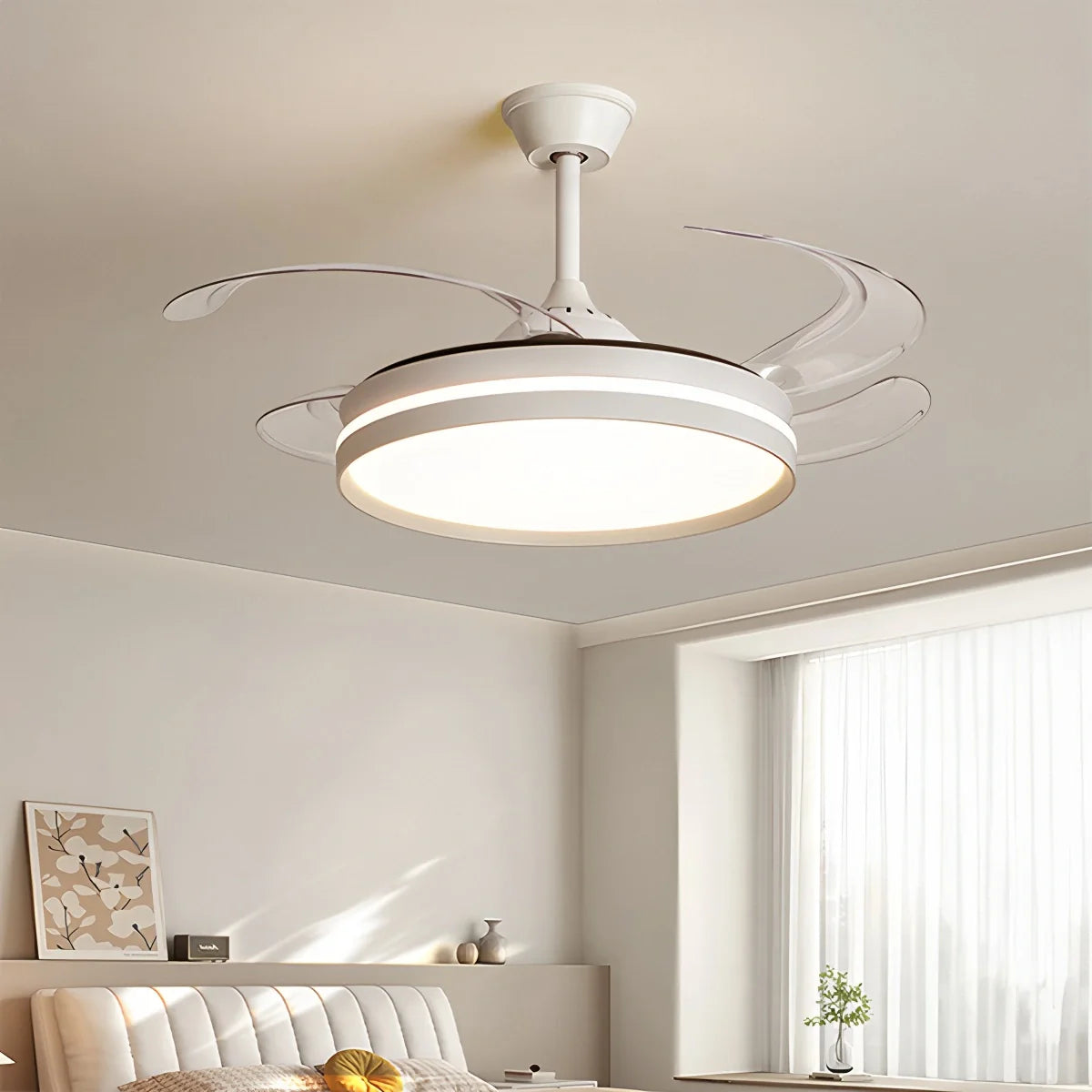 Eloer Modern Silent Remote Control Ceiling Fan with Light