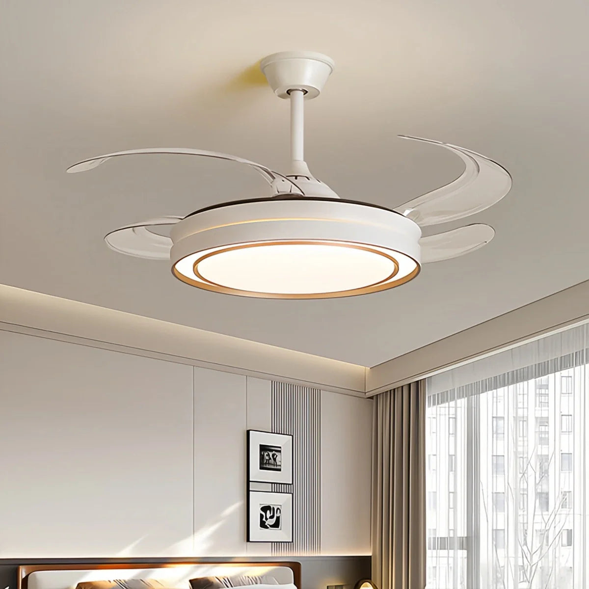 Eloer Modern Round Ceiling Fan Light with Remote Control
