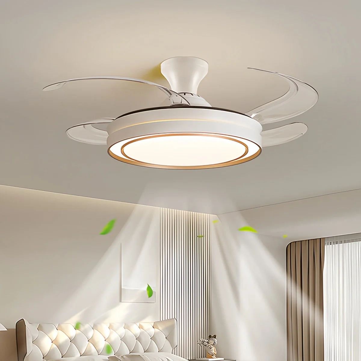 Eloer Modern Round Ceiling Fan Light with Remote Control