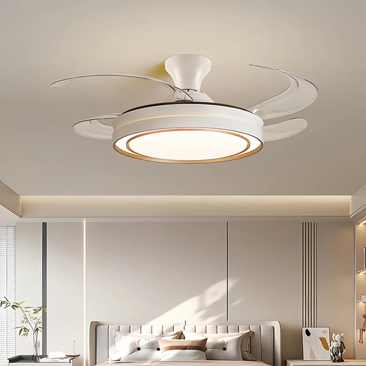 Eloer Modern Round Ceiling Fan Light with Remote Control