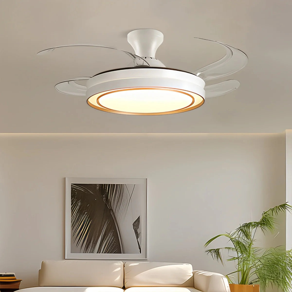 Eloer Modern Round Ceiling Fan Light with Remote Control
